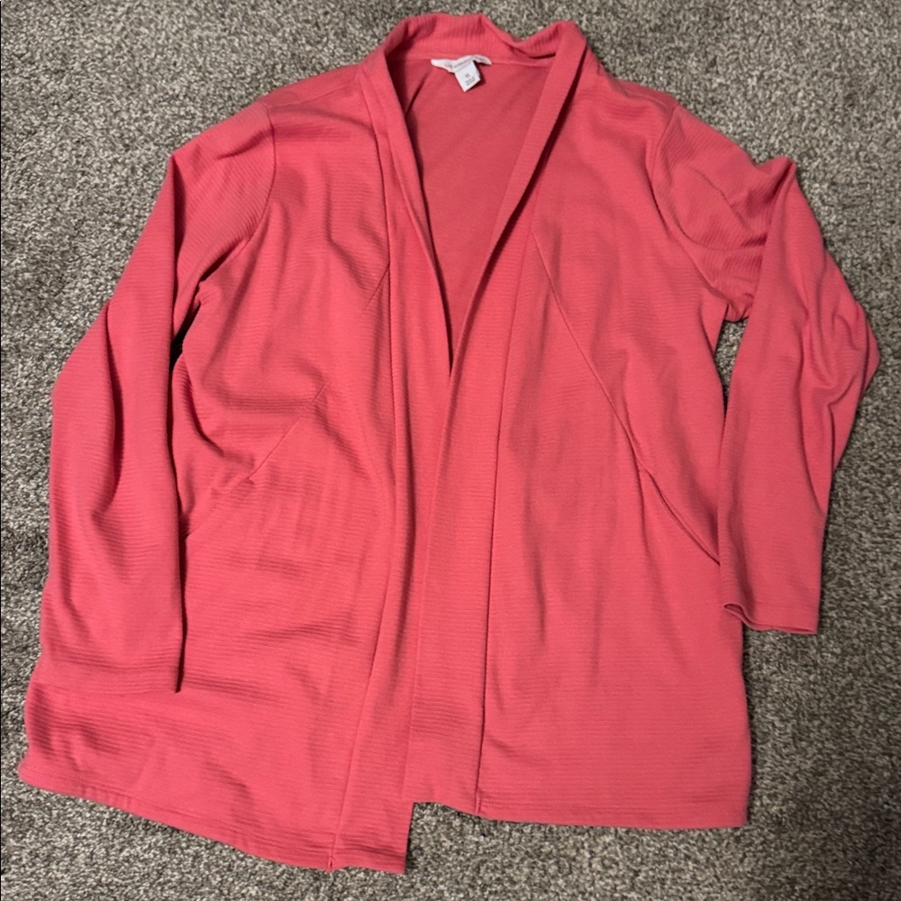 Liz Claiborne Coral Open Front Sweater